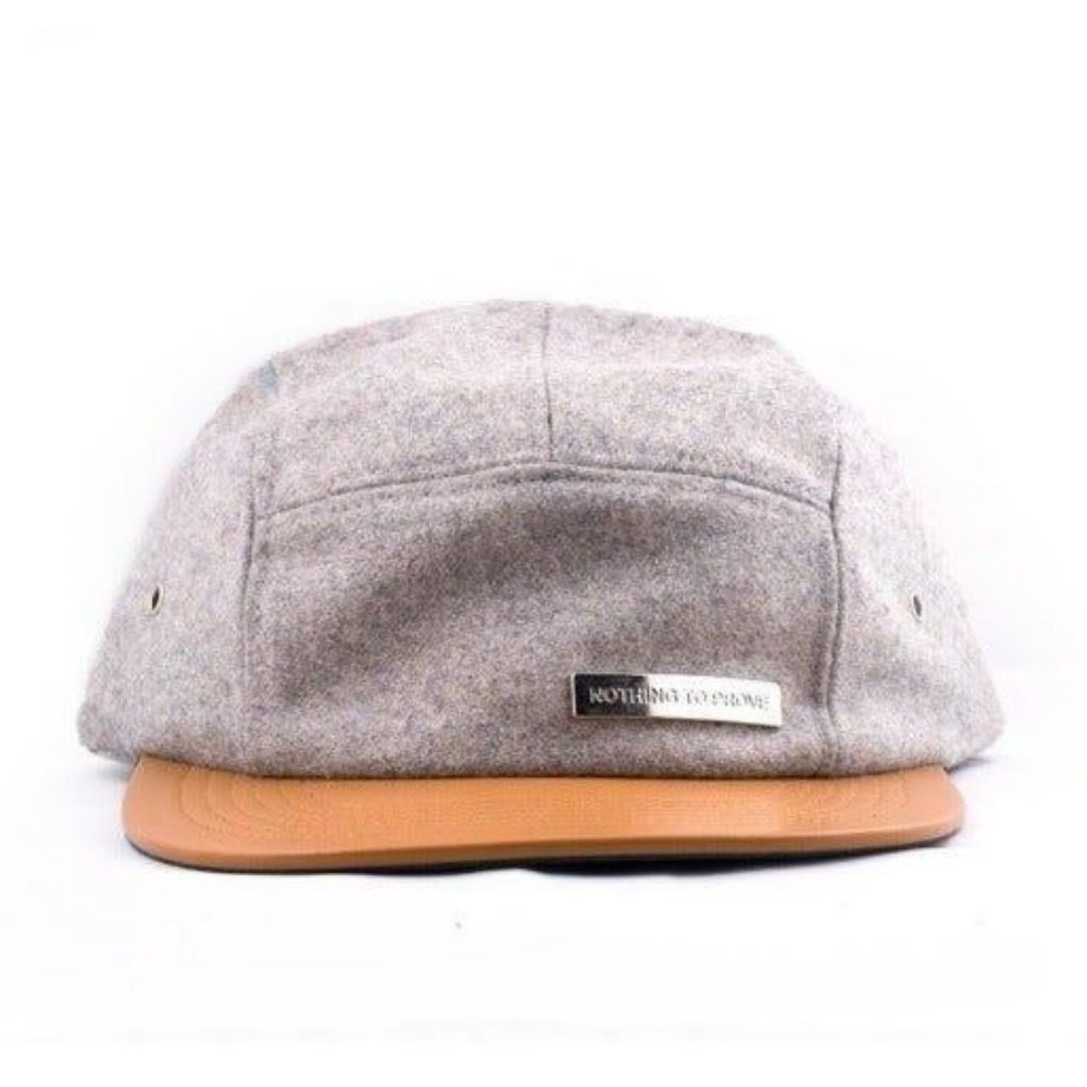 Wool & Leather 5 Panel Hat
